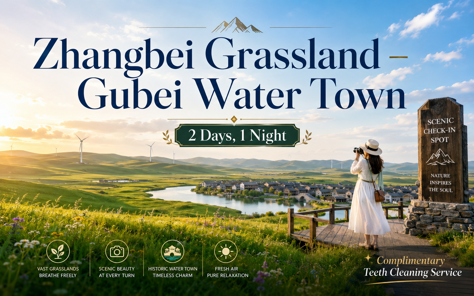 2-Day Tour: Beijing → Zhangbei Grassland → Gubei Water Town